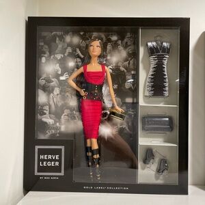 Herve Leger Doll in Red Dress with Accessories